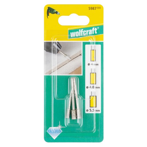 Set 3 Muelas De Diamante Cilíndricas 5987000 Wolfcraft