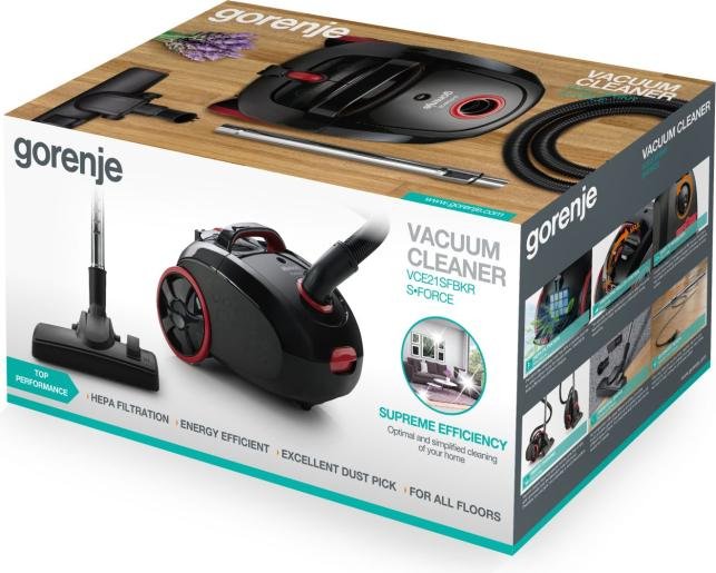 EAN 3838782744280 - Gorenje VCE21SFBKR Aspiradora de tambor Secar 850 W Bolsa para el polvo imagen 10