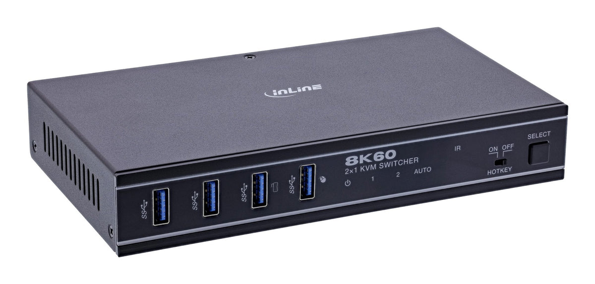 Inline Kvm Switch, 2x1 ,Hdmi 8k/60hz, Usb 3.2 Hub