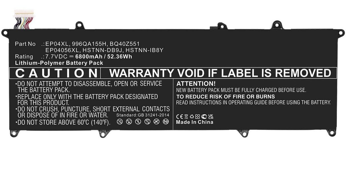 Bateria Para Portátil Hp - 52wh Li-Pol 7.7v 6800mah - Negro, Elite Dragonfly G1, Elite Dragonfly G2, Elite Dragonfly-8mk79ea, Elite - Garantía: 12m