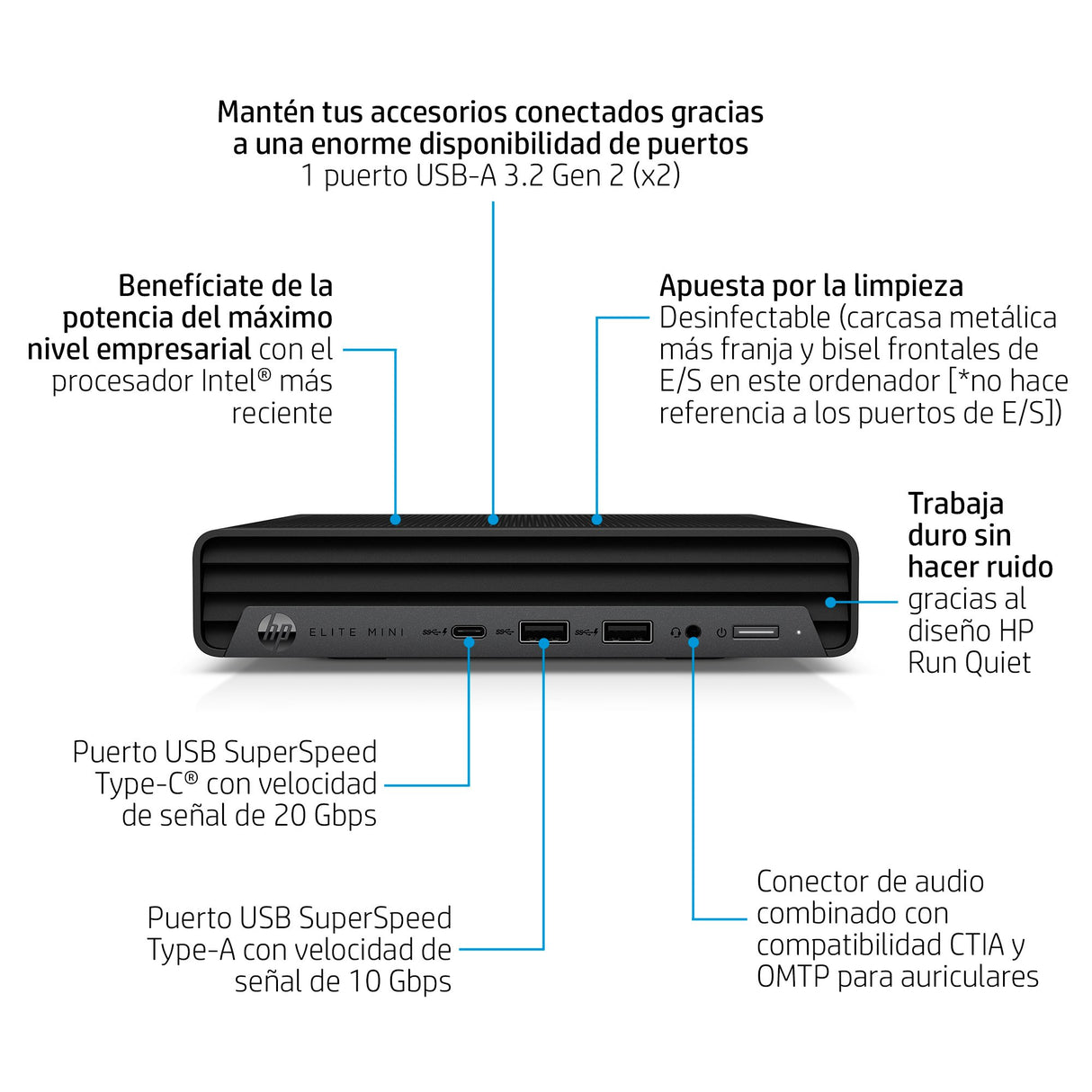EAN 0198415412287 - HP Elite Mini 800 G9 Intel® Core™ i5 i5-14500 16 GB DDR5-SDRAM 512 GB SSD Windows 11 Pro Mini PC Negro imagen 3