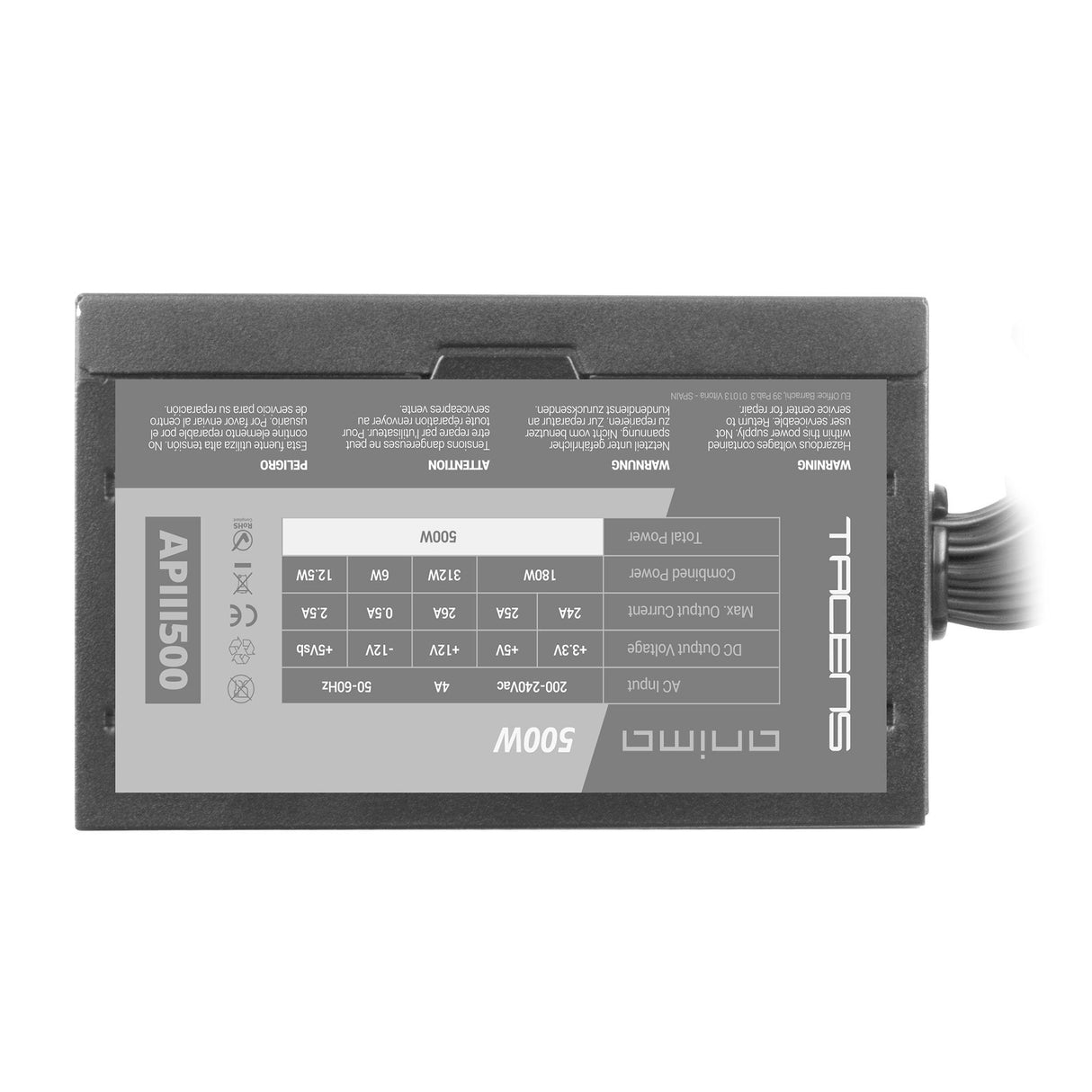 EAN 8437023608081 - Tacens Anima APIII500 unidad de fuente de alimentación 20+4 pin ATX imagen 3