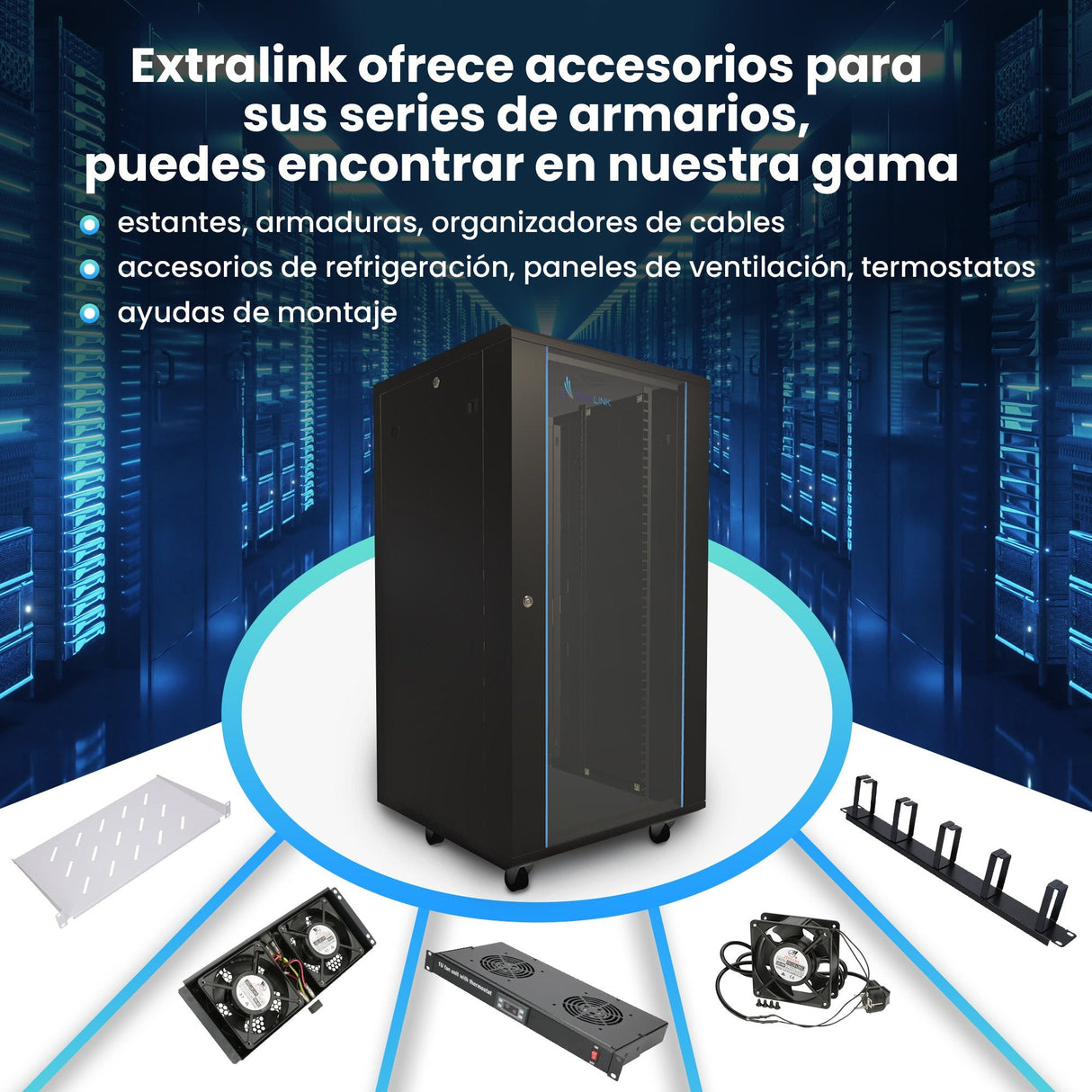 Armario Rack De Pie Extralink 27u 600x800 Negro