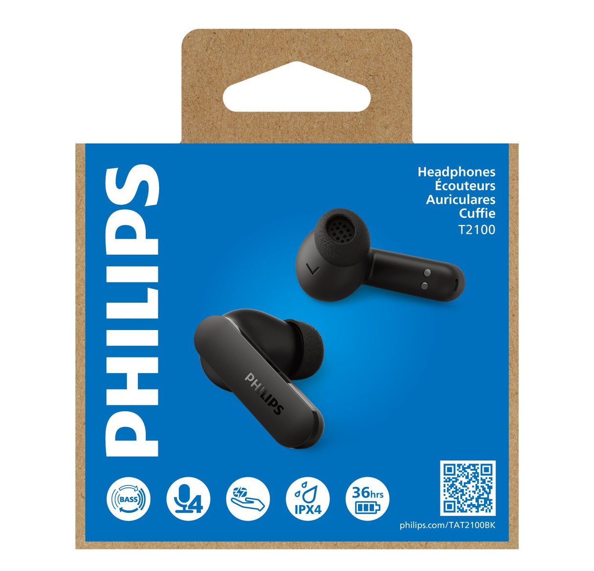 EAN 4895229177642 - Philips TAT2100 Auriculares True Wireless Stereo (TWS) Dentro de oído Llamadas/Música Bluetooth Negro imagen 5