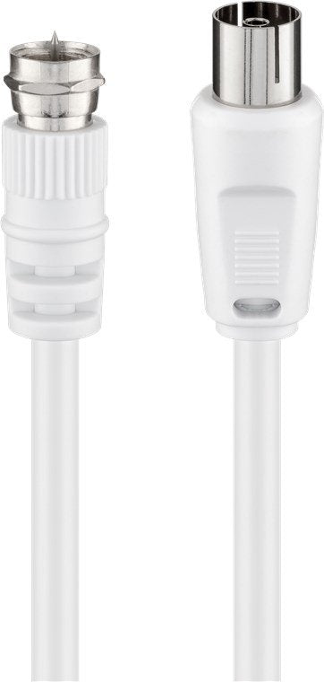 Conector Lnb Goobay - Toma Rf, 1,5 M, Cable Blanco, 1,5 Metros 11829