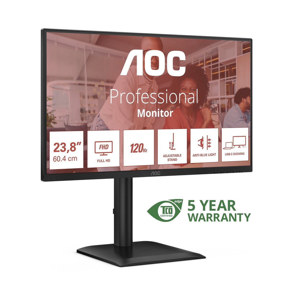 Monitor Aoc E4 24e4cv 23.8" 1920 X 1080 Pixeles Full Hd Led Negro