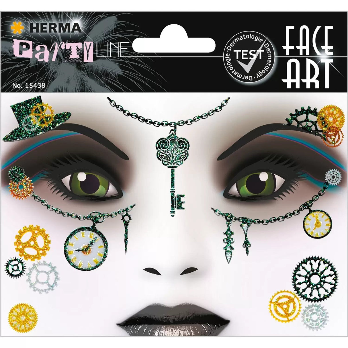 Herma 15438 - Pegatinas De Arte Facial Steampunk Amelia, Dermatológicamente Probadas