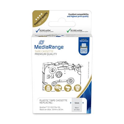 Cinta Mediarange Aprox. Brother Tz-131 Tze-131 12mm 8m Negro