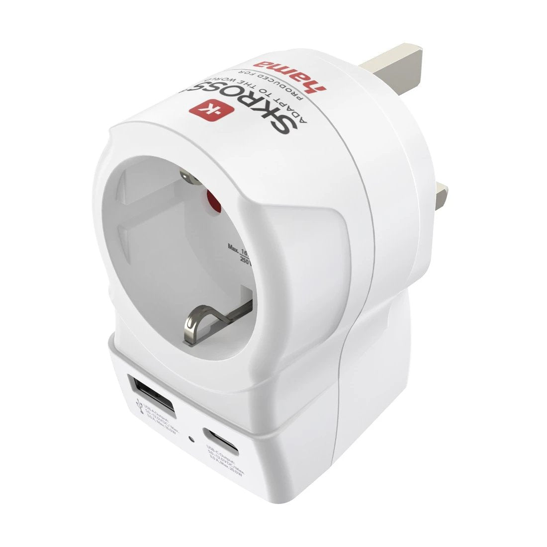 Hama Reiseadapter, Eu To Uk Usb-C (Pd), 20 W