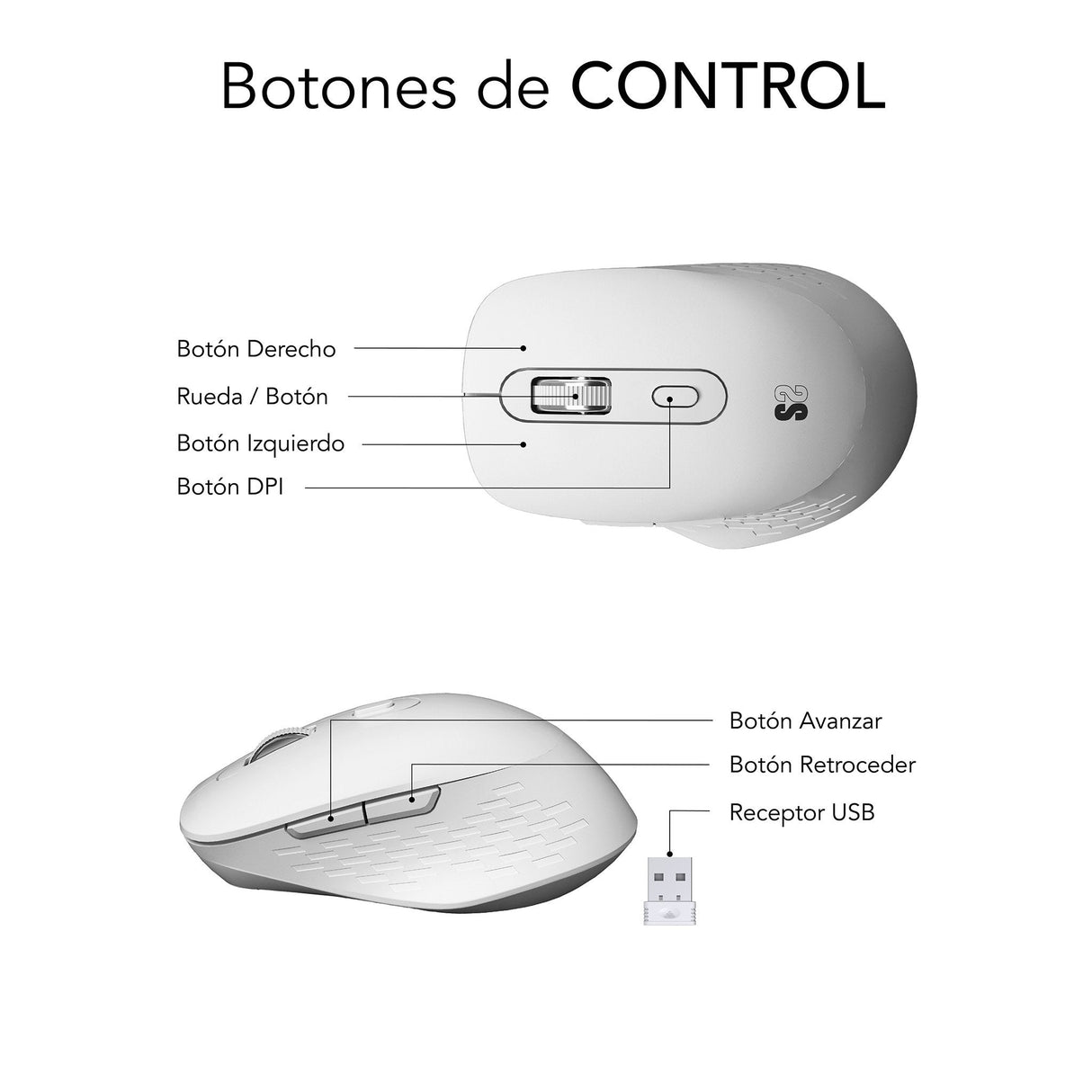 EAN 8436586743000 - SUBBLIM SUBMO-EDCUR02 ratón Universal mano derecha Bluetooth + USB Type-A Óptico 1600 DPI imagen 6