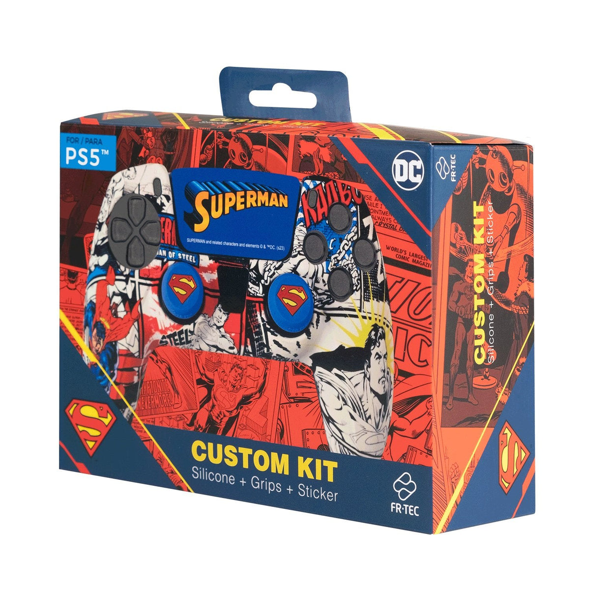Fr-Tec Ps5 Custom Kit Superman, Silicone Skin + Grips + Touchpad Sticker