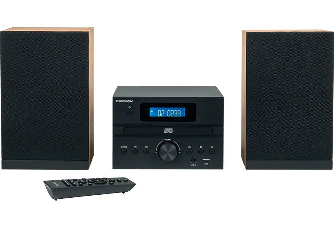 Thomson Micro Sound System Bt Radio Fm/Cd/Mp3/Usb Black Wood Finish Mic123bt
