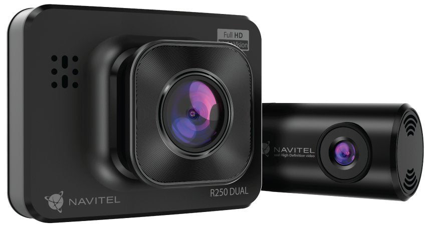 Dashcam Dual Navitel R250 Con Cámara Retrovisor Adicional