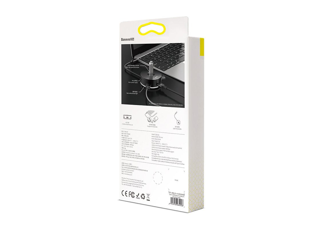EAN 6953156284265 - Baseus CAHUB-G02 hub de interfaz USB 2.0 Type-C Blanco imagen 2