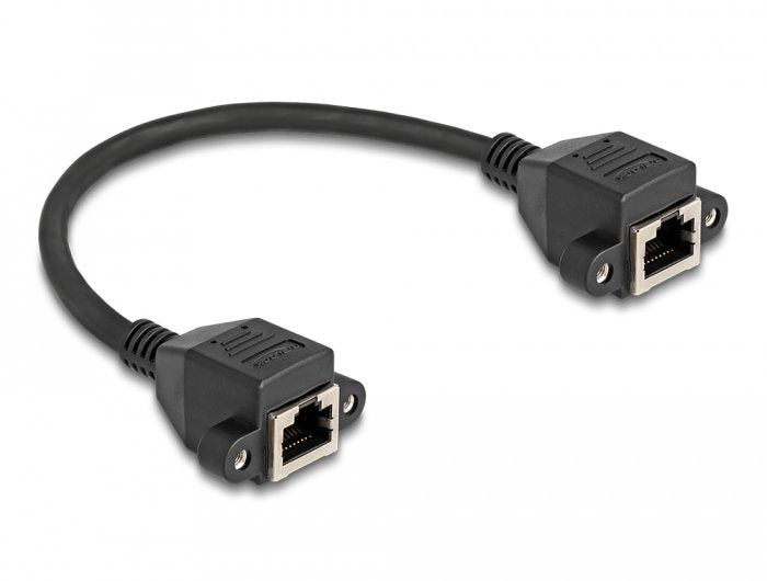 Delock 80197 Cable De Extensión Rj50 Hembra A Hembra S/Ftp 0,25 M Negro