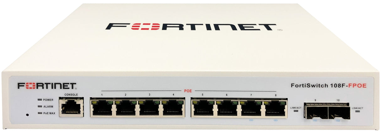 Switch Gestionable Fortinet Fortiswitch 108f-Fpoe 10p 8xge Poe+ 2xsfp L2+ Blanco