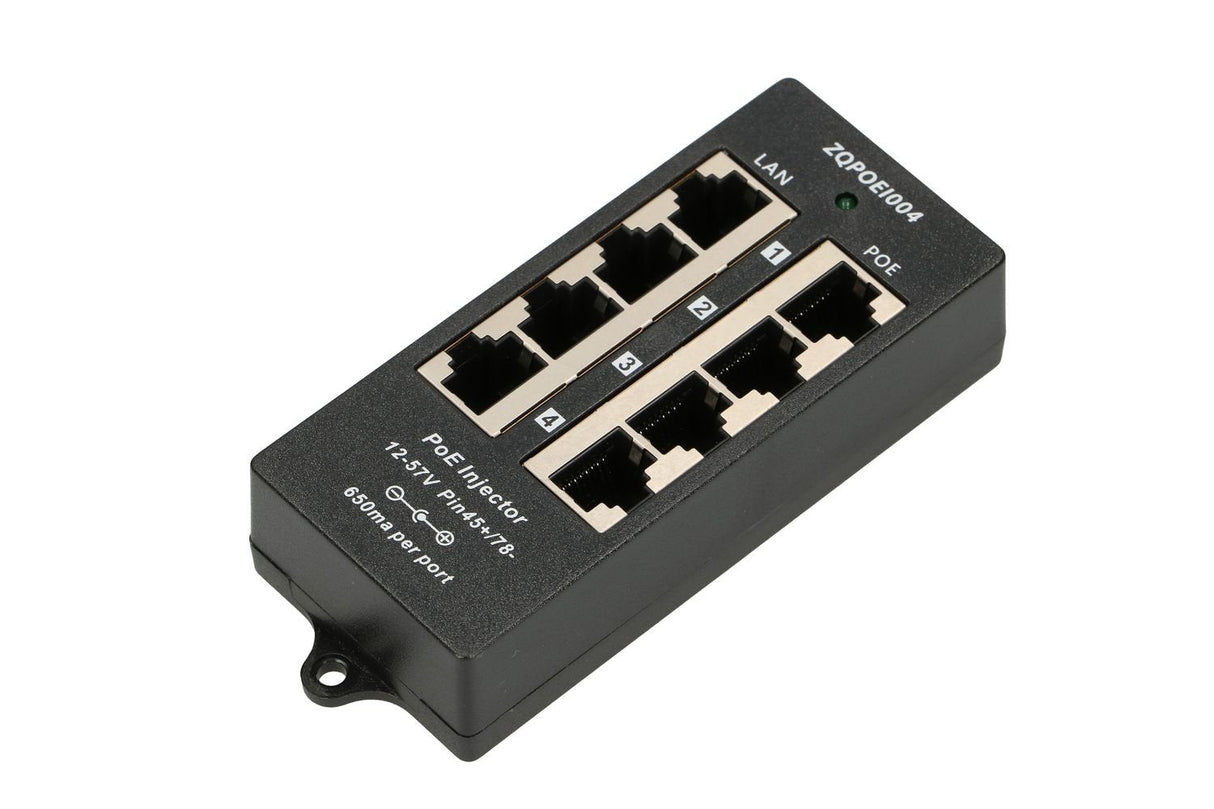 Extralink Poe Injector 4 Port In Black Case