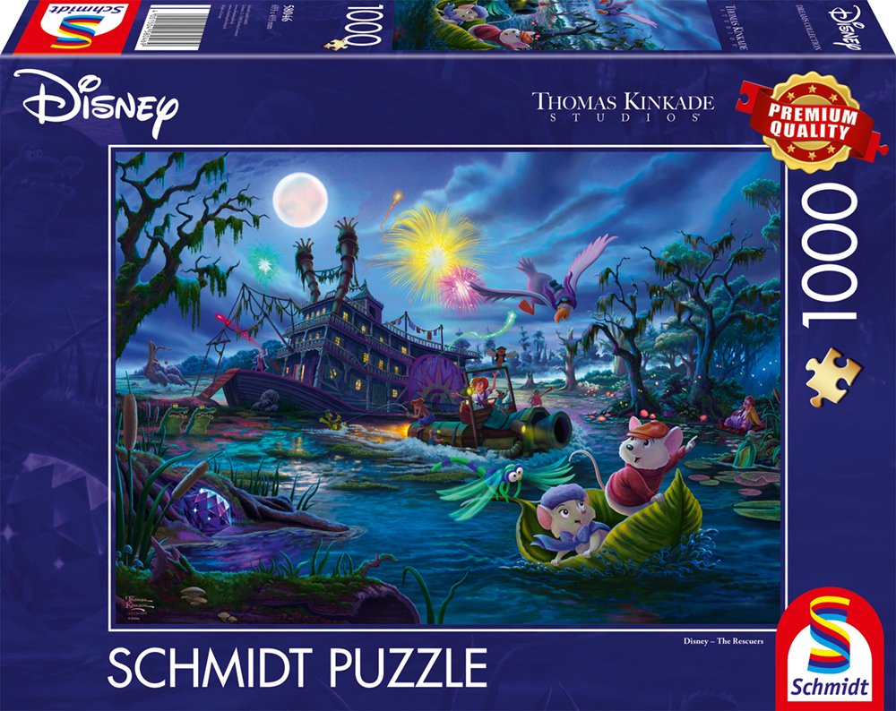 Schmidt Spiele Thomas Kinkade Studios: Disney - Los Rescatadores, Puzzle 1000 Piezas 58046