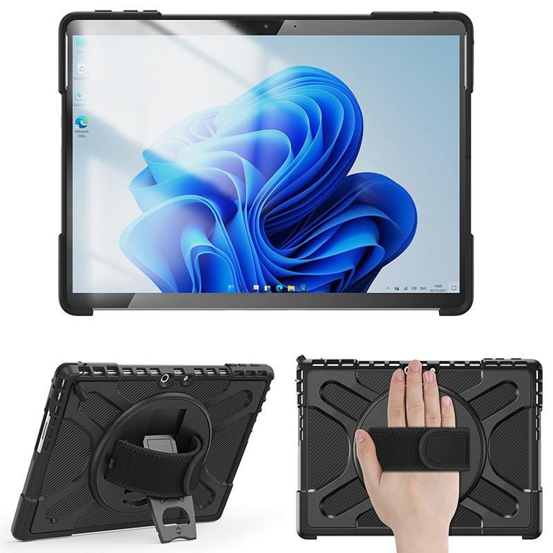 Atlanta Defender Case - Microsoft Surface Pro 9 - - Black Raised Sides And Hard-Shell Design With Hand Strap And Shoulder Strap - Warranty: 24m