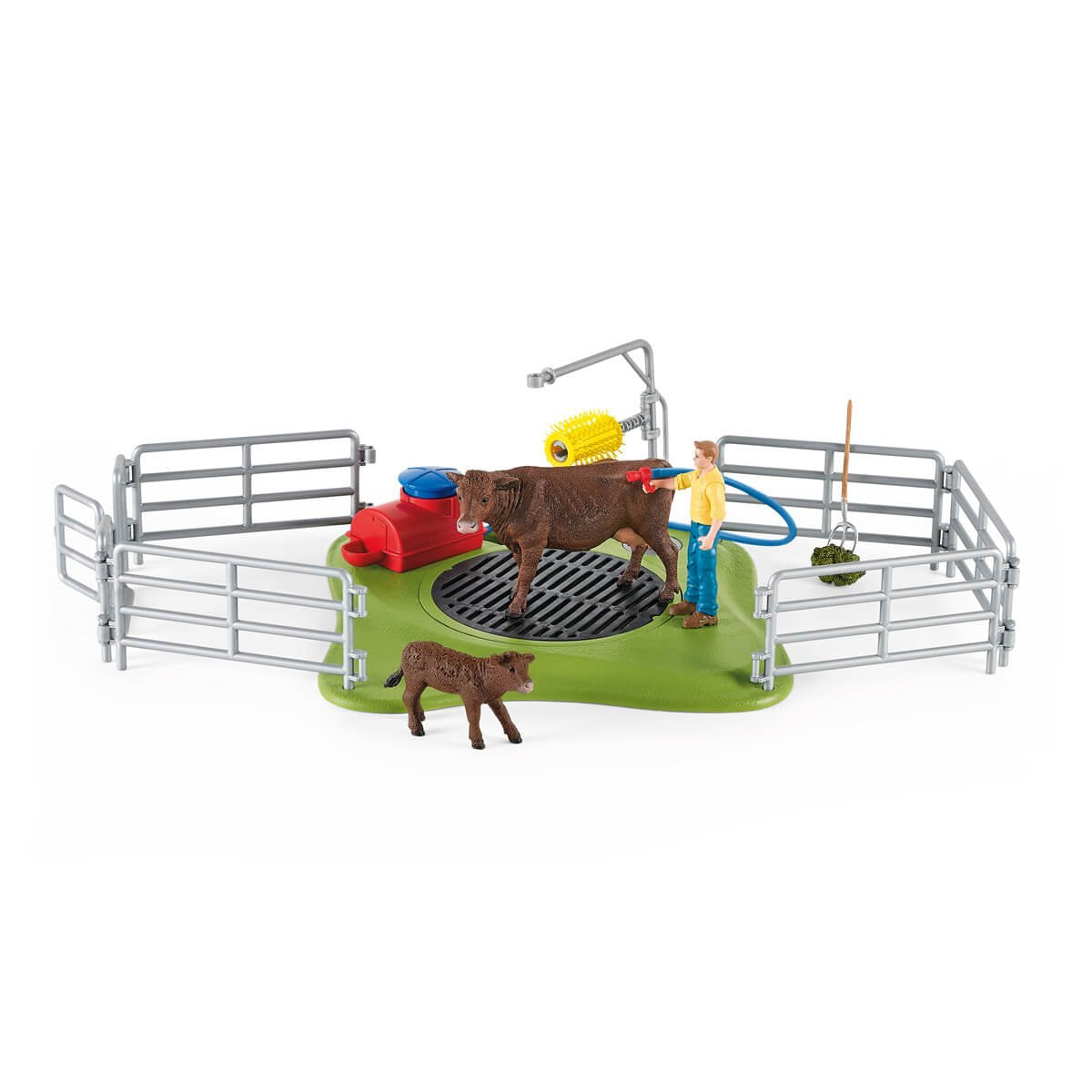 Schleich Figura De Minijuego De La Estación De Lavado De Vacas De Farm World 42529