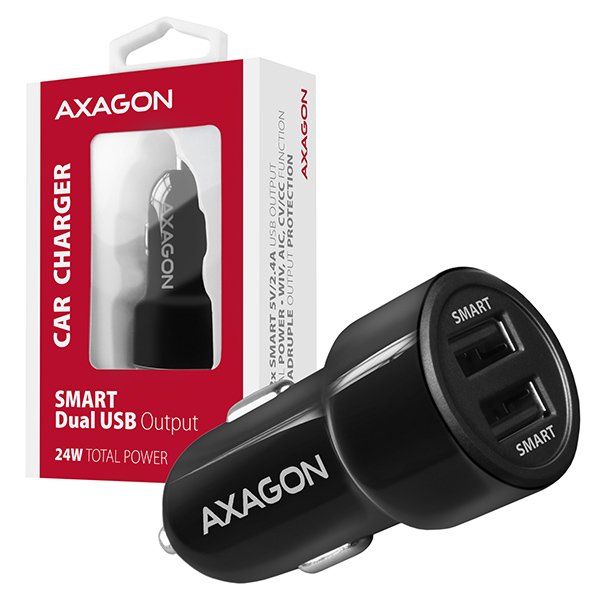 Axagon Pwc-5v5 24w Cargador De Coche 2x Port 2,4a