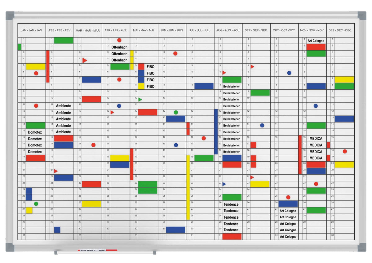 Maul Whiteboard Jahresplaner Maulstandard 60x90cm