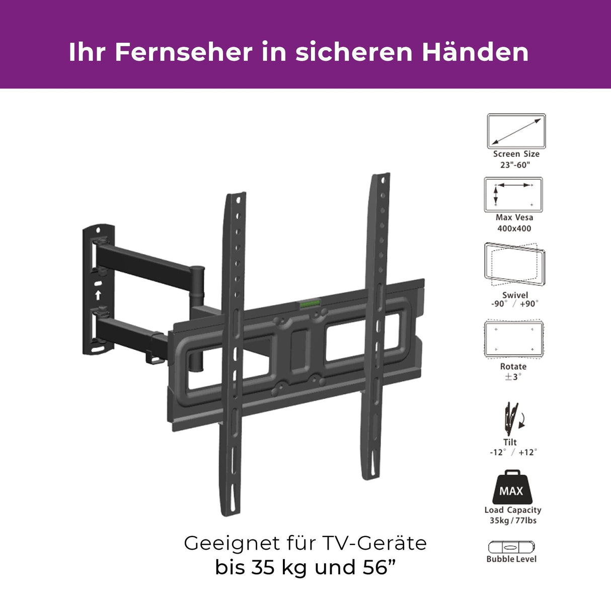 Soporte Tv Montaje En Pared Ultron 32 "-55" Ángulo / Inclinación