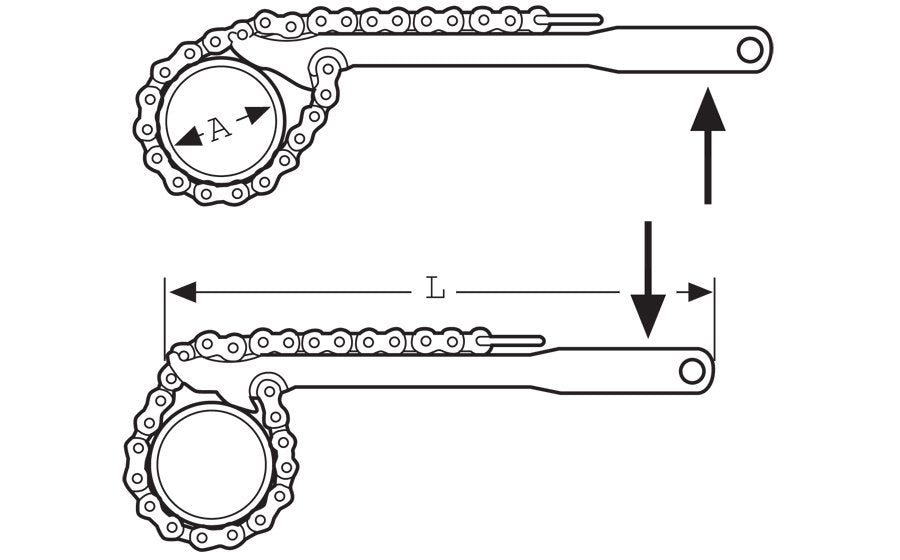 Llave De Cadena Reversible 4 Pulg