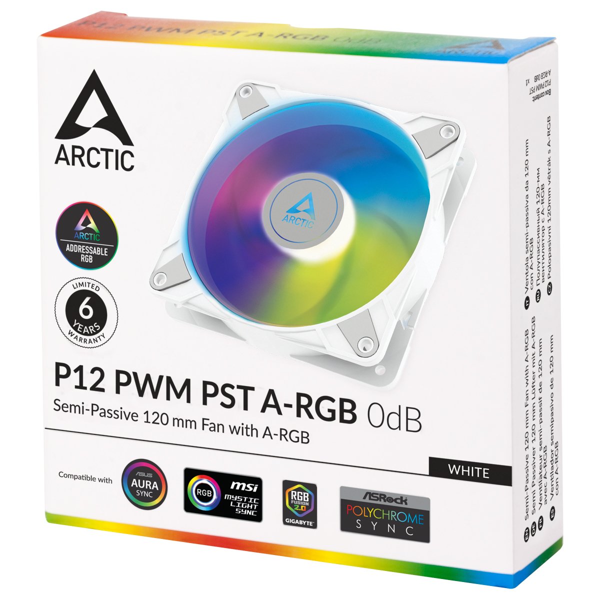 EAN 4895213703529 - ARCTIC P12 PWM PST A-RGB 0dB Carcasa del ordenador Ventilador 12 cm Blanco 1 pieza(s) imagen 4