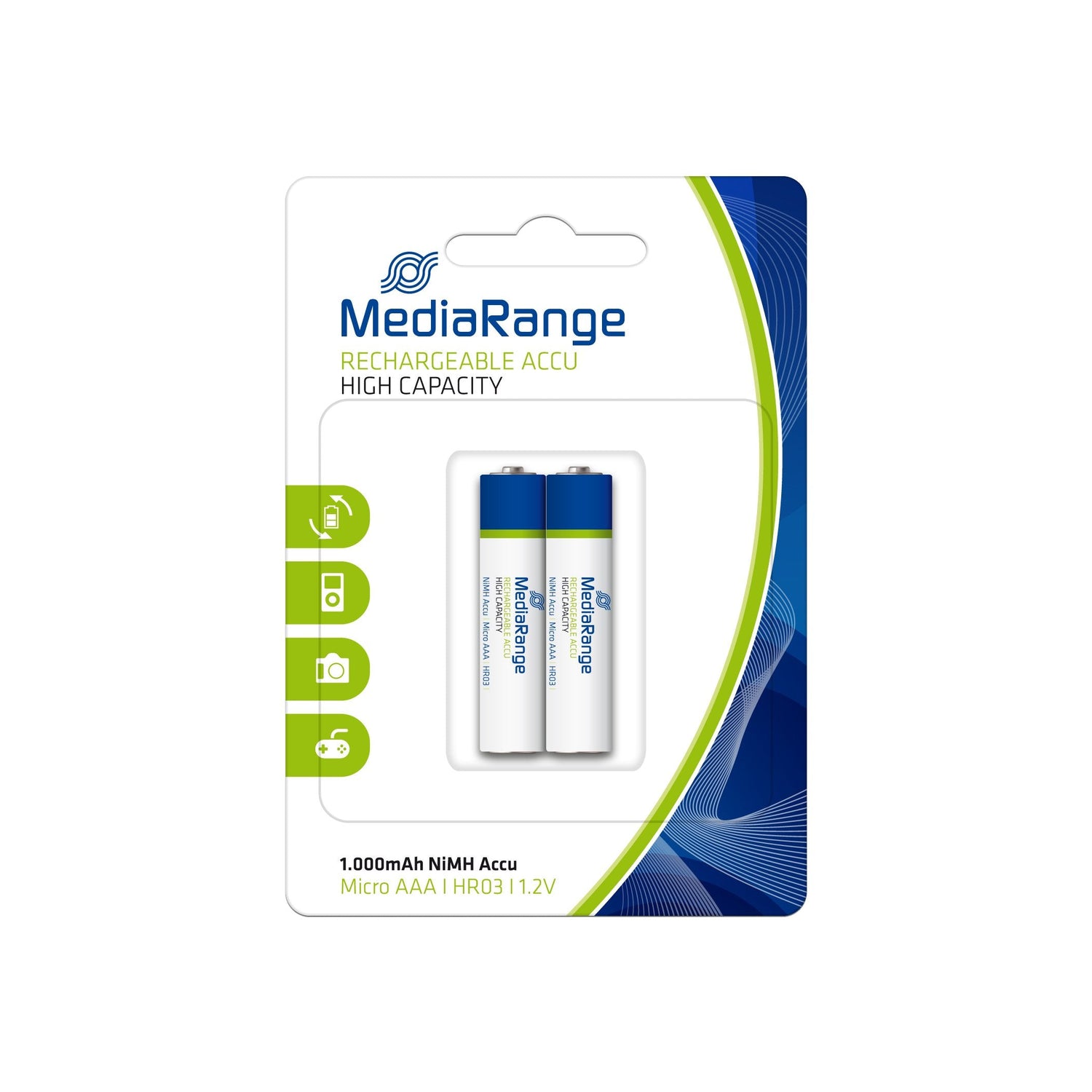 Mediarange Mrbat122 Pila Doméstica Batería Recargable Níquel-Metal Hidruro (Nimh)