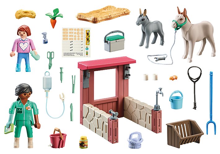 Playmobil 71471 Country Starter Pack Uso Veterinario Con Los Burros, Juguete De Construcción