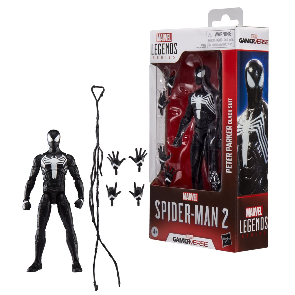 Figura Hasbro Marvel Legends Series Spider Man 2 Peter Parket (Black Suit)
