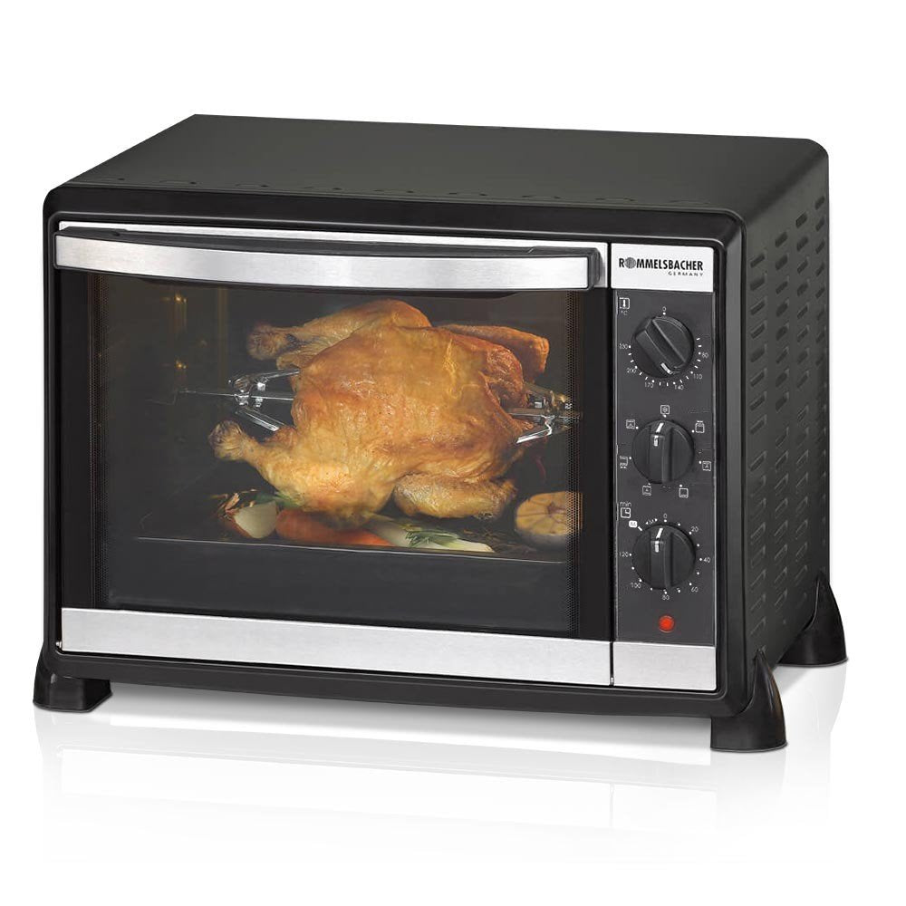 Mini Horno Rommelsbacher Bg 1550 30 L Negro, Negro, Horno Eléctrico, 30 L, 80 - 230 °C, Negro, Giratorio, Mecánico, Minorista