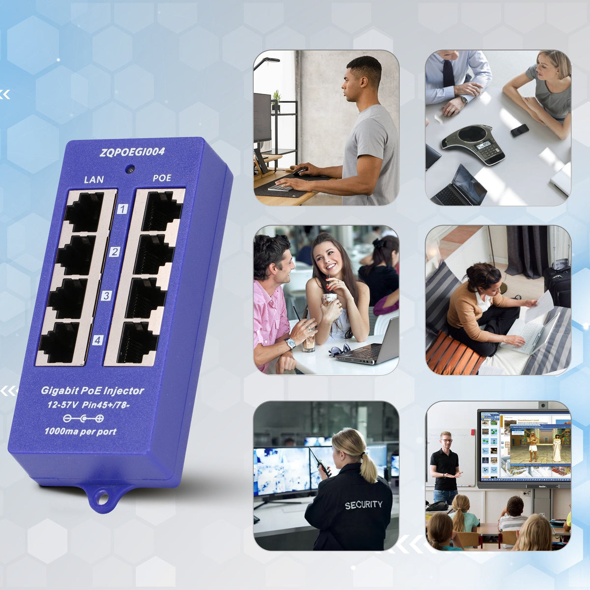 Extralink Poe Injector 4 Port Gigabit