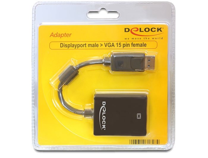 Delock Adaptador Displayport 1.2 Macho > Vga Hembra Negro