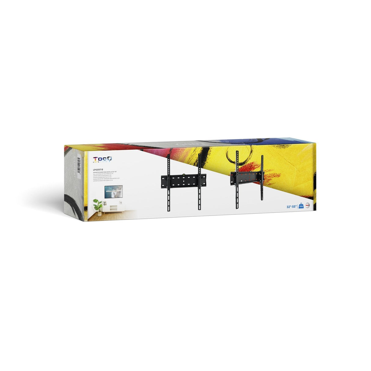 Tooq Soporte Fijo De Pared Para Tv De 32"-55" - Inclinable - Peso Max 40kg - Vesa 400x400mm - Negro