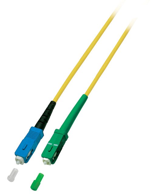 Lwl-1-Faser-Patchk. 1.0mtr.Sc-Sc(Apc8grad), 9/125u, Schrägschliff
