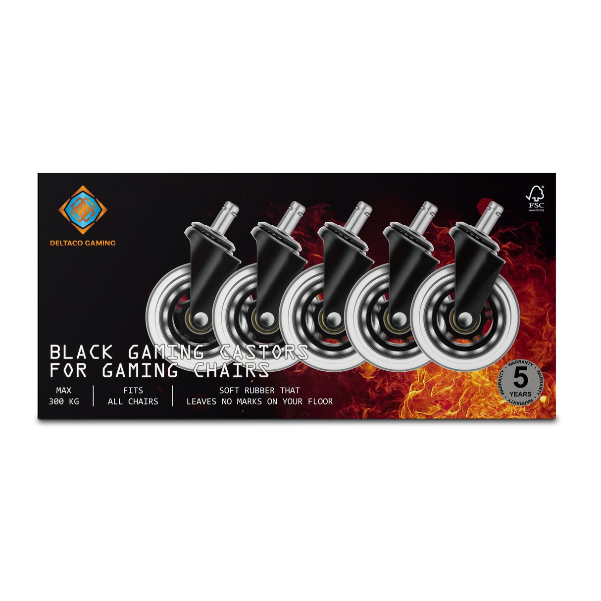 Deltaco Gam-157 Ruedas Para Silla 5 Piezas