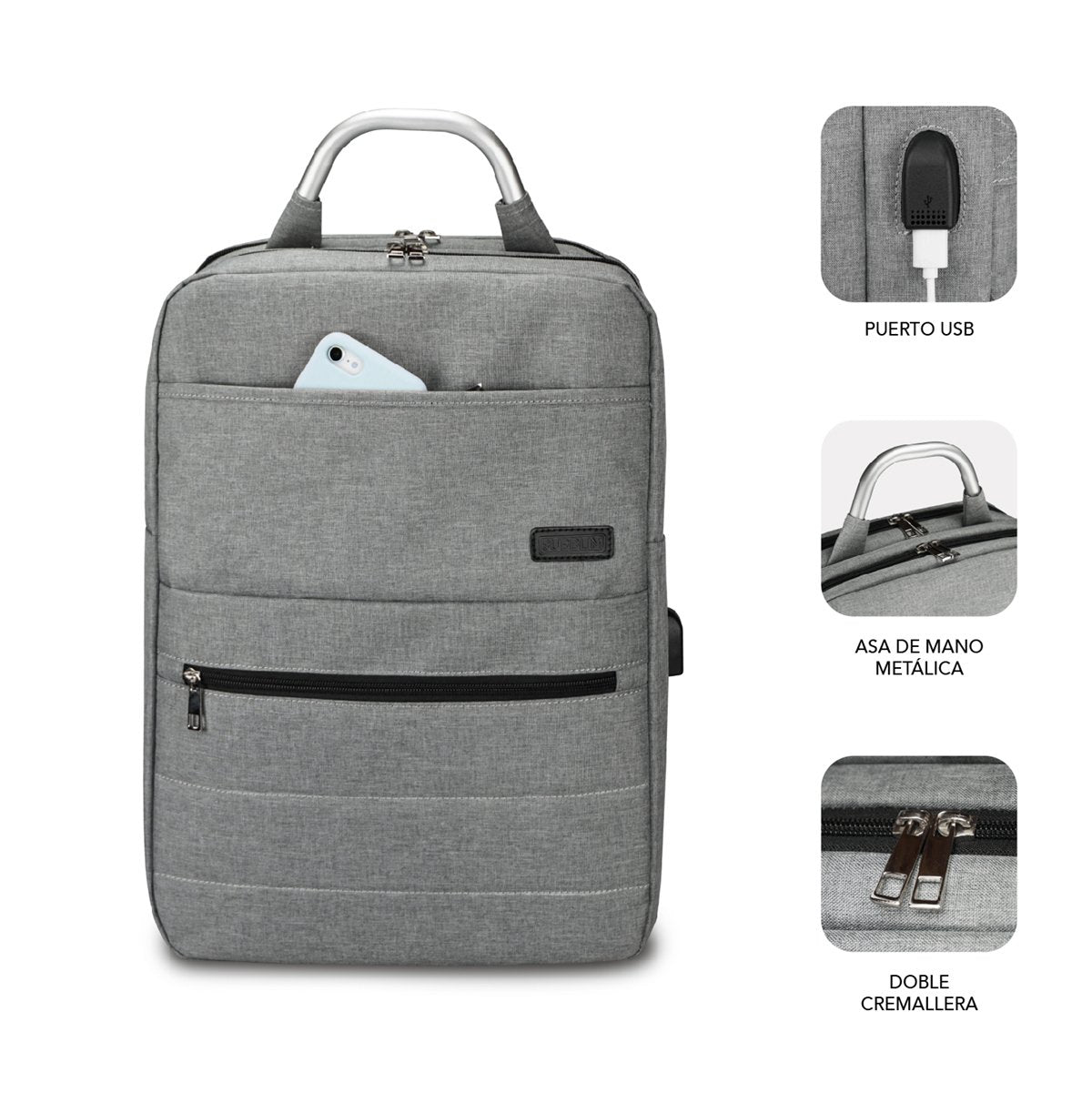 EAN 8436586741655 - SUBBLIM ELITE AIR PADDING 15.6'' GREY mochila Mochila informal Gris Poliéster imagen 2