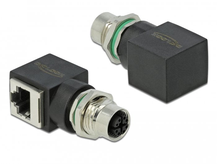 EAN 4043619663163 - DeLOCK 66316 cambiador de género para cable M12 RJ45 Negro imagen 1