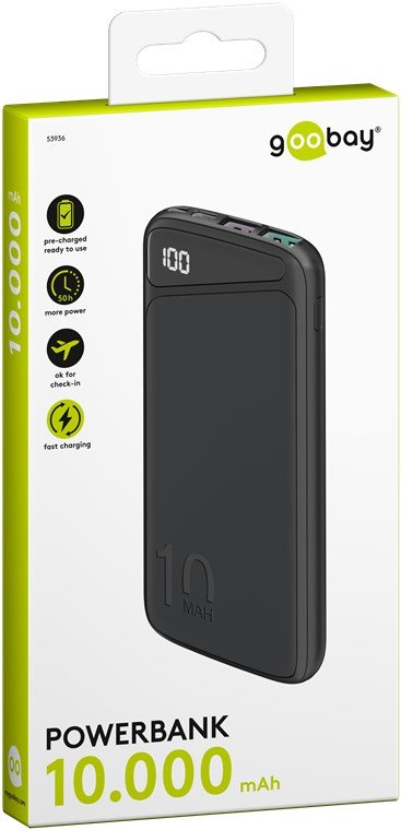 Goobay Powerbank Carga Rápida 10.000 Mah 53936 Negro