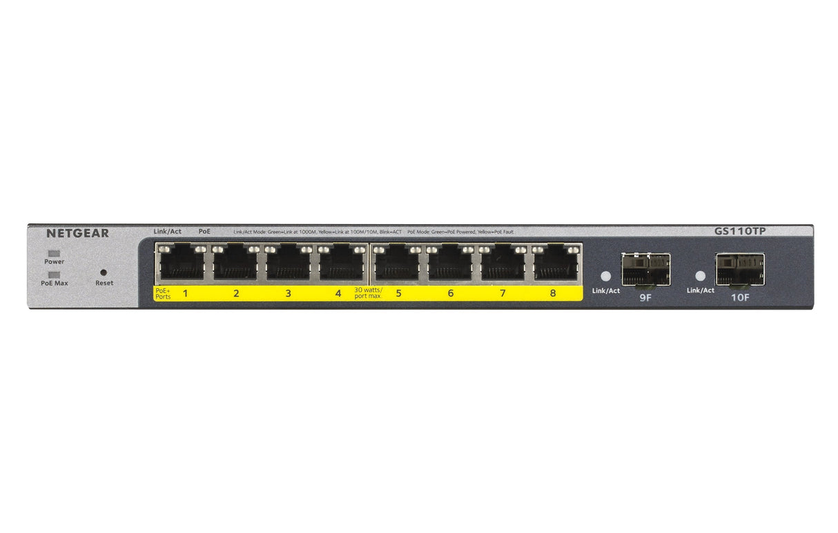 EAN 0606449137644 - NETGEAR GS110TP Gestionado L2/L3/L4 Gigabit Ethernet (10/100/1000) Energía sobre Ethernet (PoE) Gris imagen 2