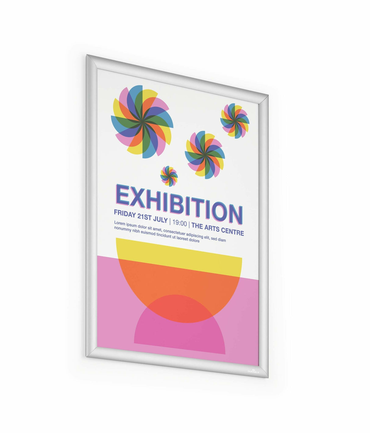 Durable 500823 Marco Para Pared 450 X 625 Mm Rectángulo Plata Aluminio