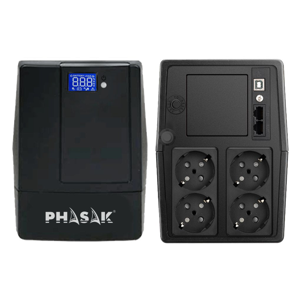 Sai Línea Interactiva Phasak 1000 Va Lcd 1000va 4 Salidas Formato Torre