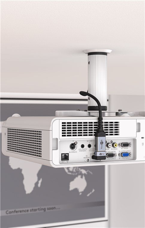 Goobay 72009 Hdmi Angled Adapter 90° Vertical, 8k @ 60 Hz, Gold-Plated, Black, Silver