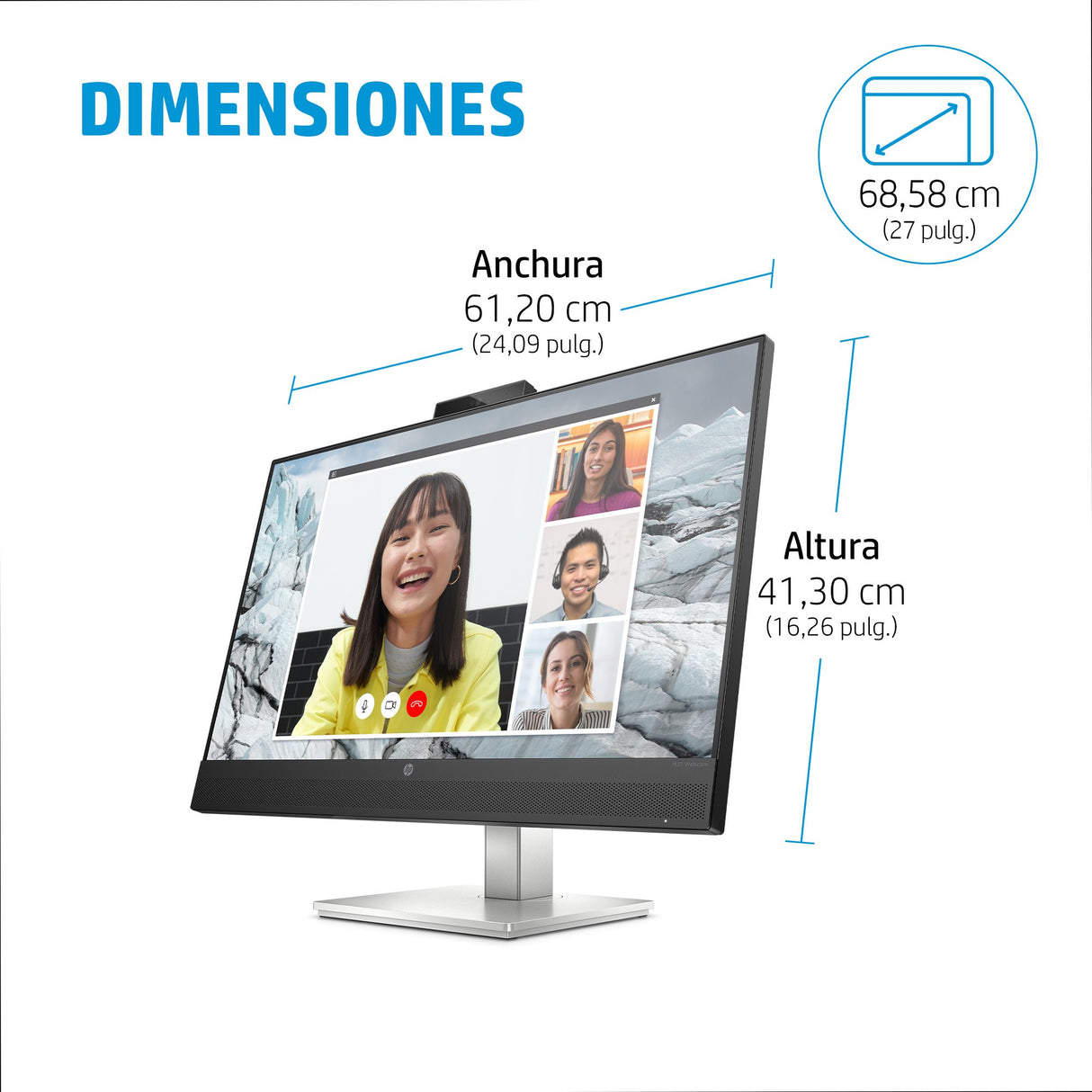 EAN 5715063337745 - HP E27m G4 QHD USB-C Conferencing Monitor pantalla para PC 68,6 cm (27") 2560 x 1440 Pixeles Quad HD LCD imagen 4