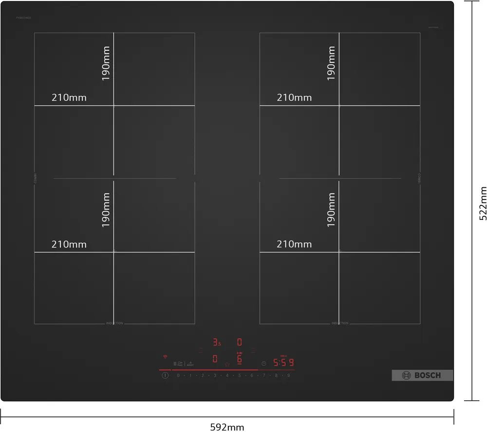 EAN 4242005541539 - Bosch PVQ61CHB1E hobs Negro Integrado 59.2 cm Con placa de inducción 4 zona(s) imagen 5