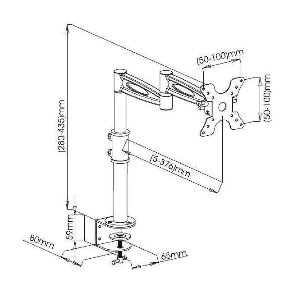 Soporte De Escritorio Giratorio Techly Ica-Lcd 502bk Para Monitores Lcd De 13-27" Hasta 6kg