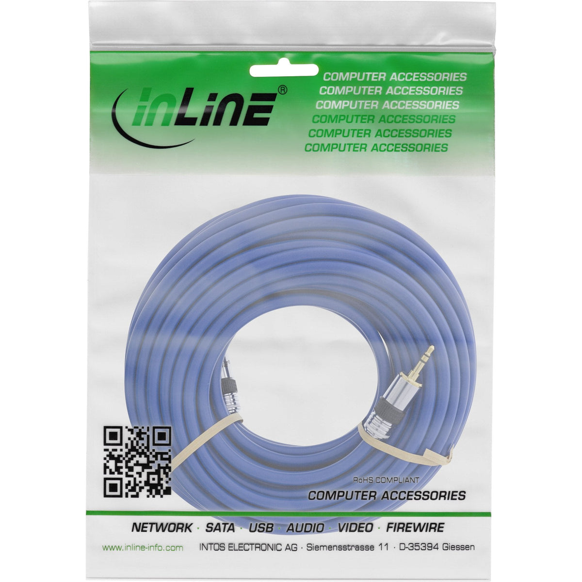 Cable De Audio Premium Inline De 3,5 Mm Estéreo Macho A Macho De 5 M