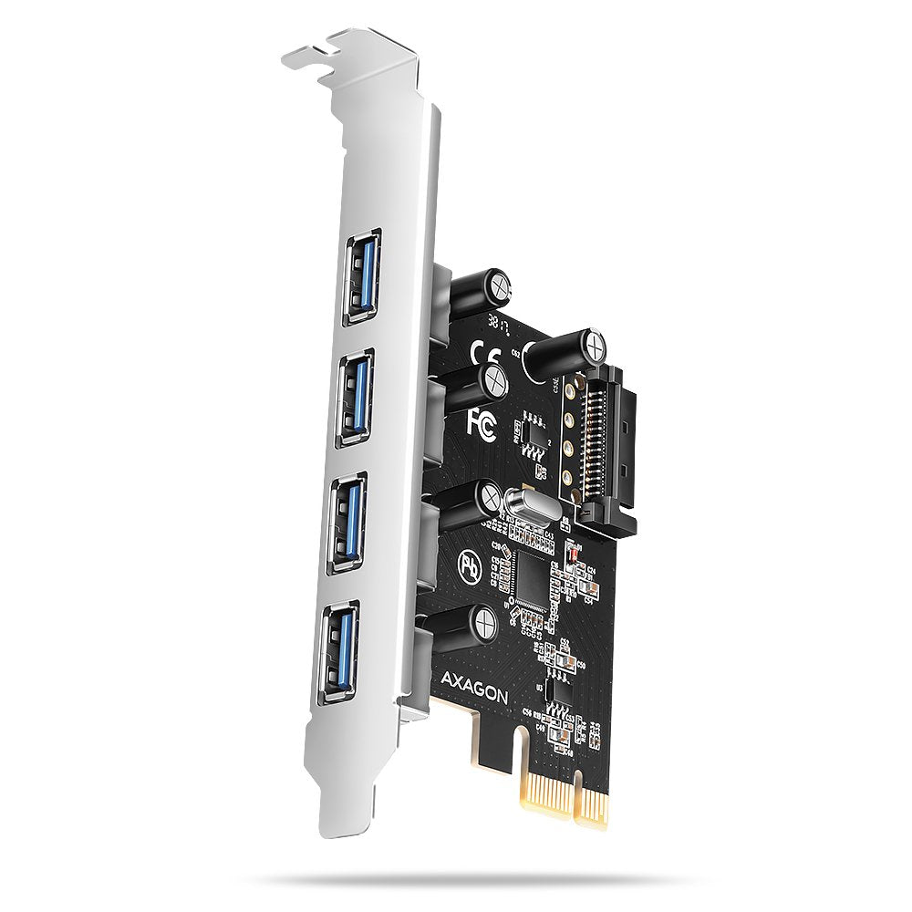 Pceu-430rs Kontroler Pcie 4x Port Usb 3.2 Gen 1, Uasp, Chipset Renesas, 15-Pin Sata Cargador
